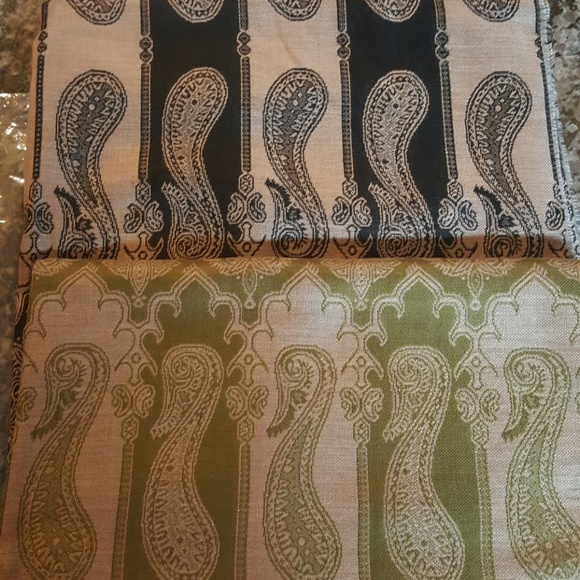 Two unisex wool/cotton blend handmade scarf